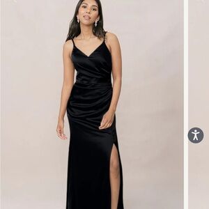 Revelry Rory Black Satin Dress - never been worn!